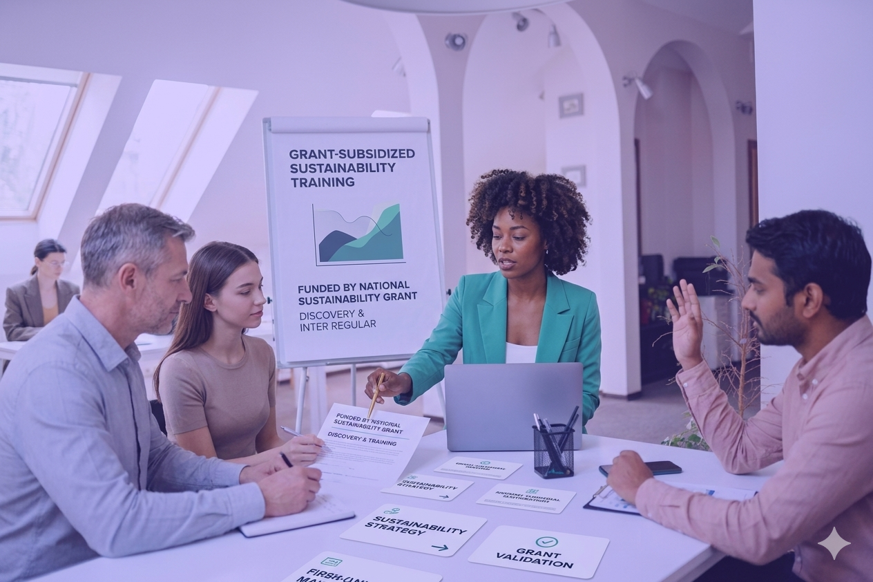 grant-subsidized training on sustainability by a startup founder for a SME